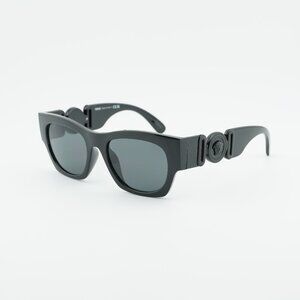 Versace VE4479U 536087 Sunglasses Square Black Frame, Dark Grey Lenses